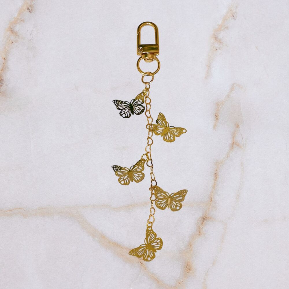 Gold Butterfly Purse Charms, Keychains, Key Holder, Bag Charm, Purse Accessory